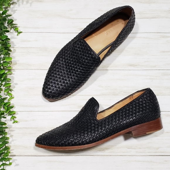 Nisolo Shoes - Nisolo Leather Oxford Woven Loafers Black